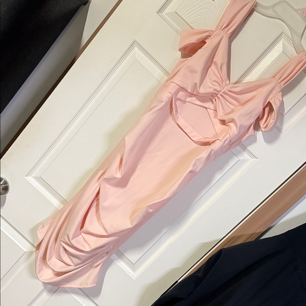 Elegant Pink Sleeveless Dress (151)
